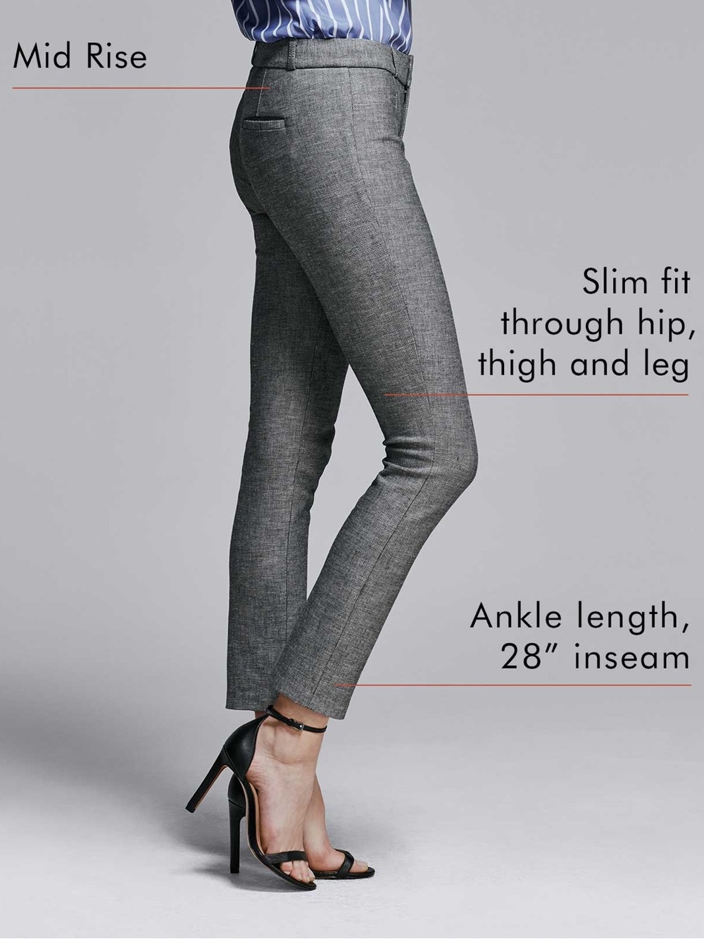 BANANA REPUBLIC Sloan Mid Rise Slimming Bi Stretch Trouser Pant - Picture 4 of 8